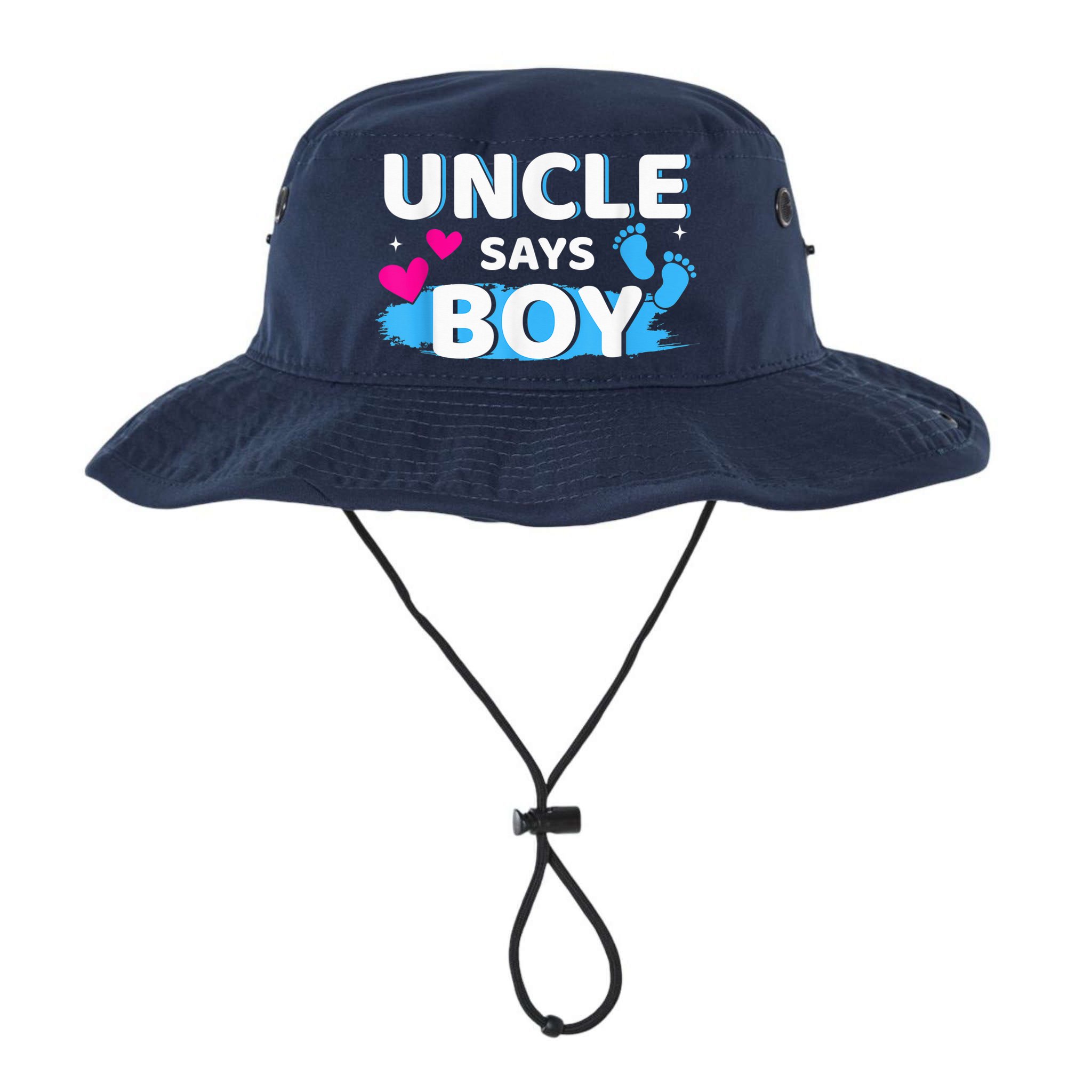  Gender reveal uncle says boy matching family baby party Bucket Hat