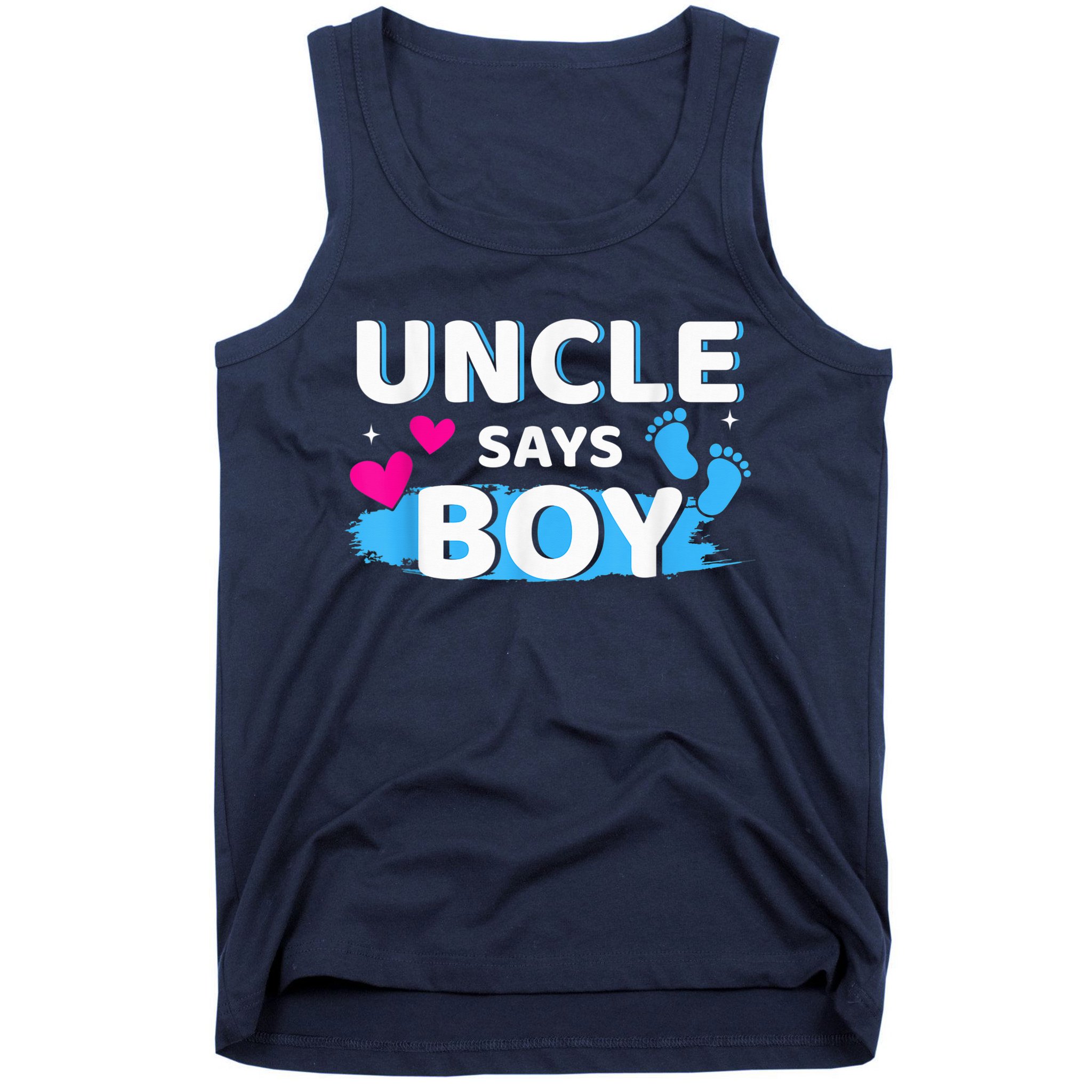  Gender reveal uncle says boy matching family baby party Tank Top