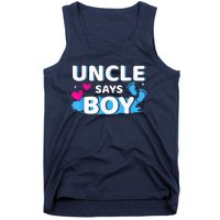  Gender reveal uncle says boy matching family baby party Tank Top