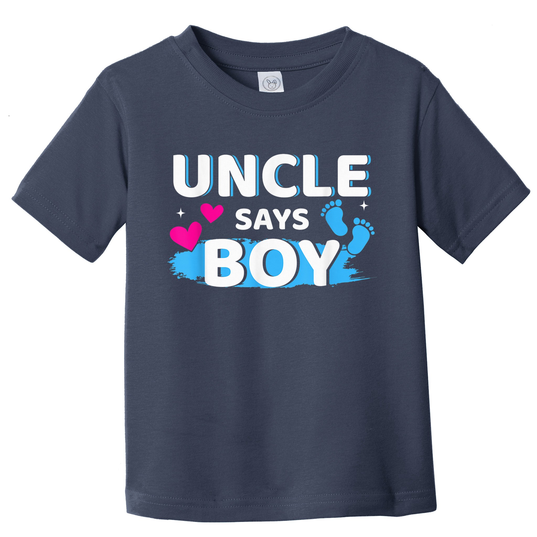  Gender reveal uncle says boy matching family baby party Toddler T-Shirt