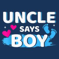  Gender reveal uncle says boy matching family baby party Toddler T-Shirt