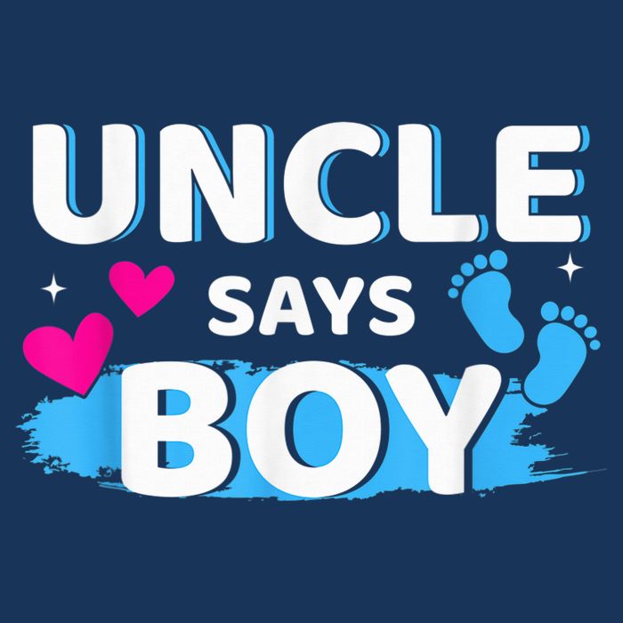  Gender reveal uncle says boy matching family baby party Toddler T-Shirt