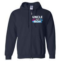  Gender reveal uncle says boy matching family baby party Full Zip Hoodie