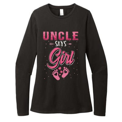 Gender reveal Uncle says baby matching family set Womens CVC Long Sleeve Shirt