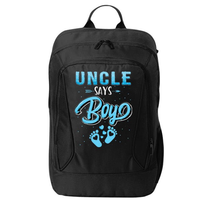 Gender reveal Uncle says baby matching family set City Backpack