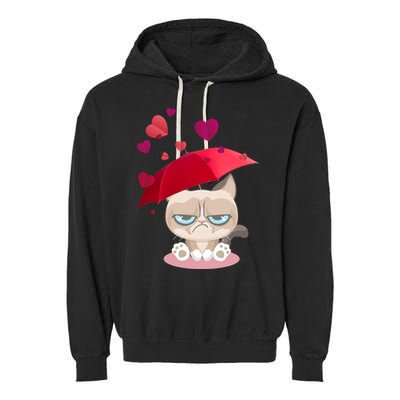 Grump Cat Valentines Day Garment-Dyed Fleece Hoodie
