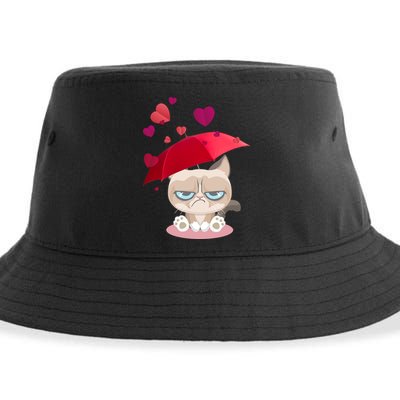 Grump Cat Valentines Day Sustainable Bucket Hat