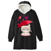 Grump Cat Valentines Day Hooded Wearable Blanket
