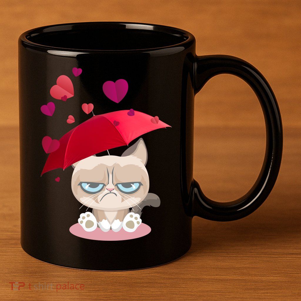 Grump Cat Valentines Day 11oz C Handle Ceramic Mug