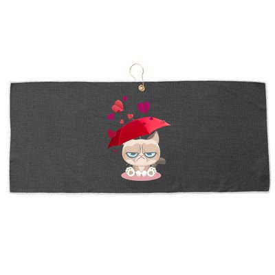 Grump Cat Valentines Day Large Microfiber Waffle Golf Towel