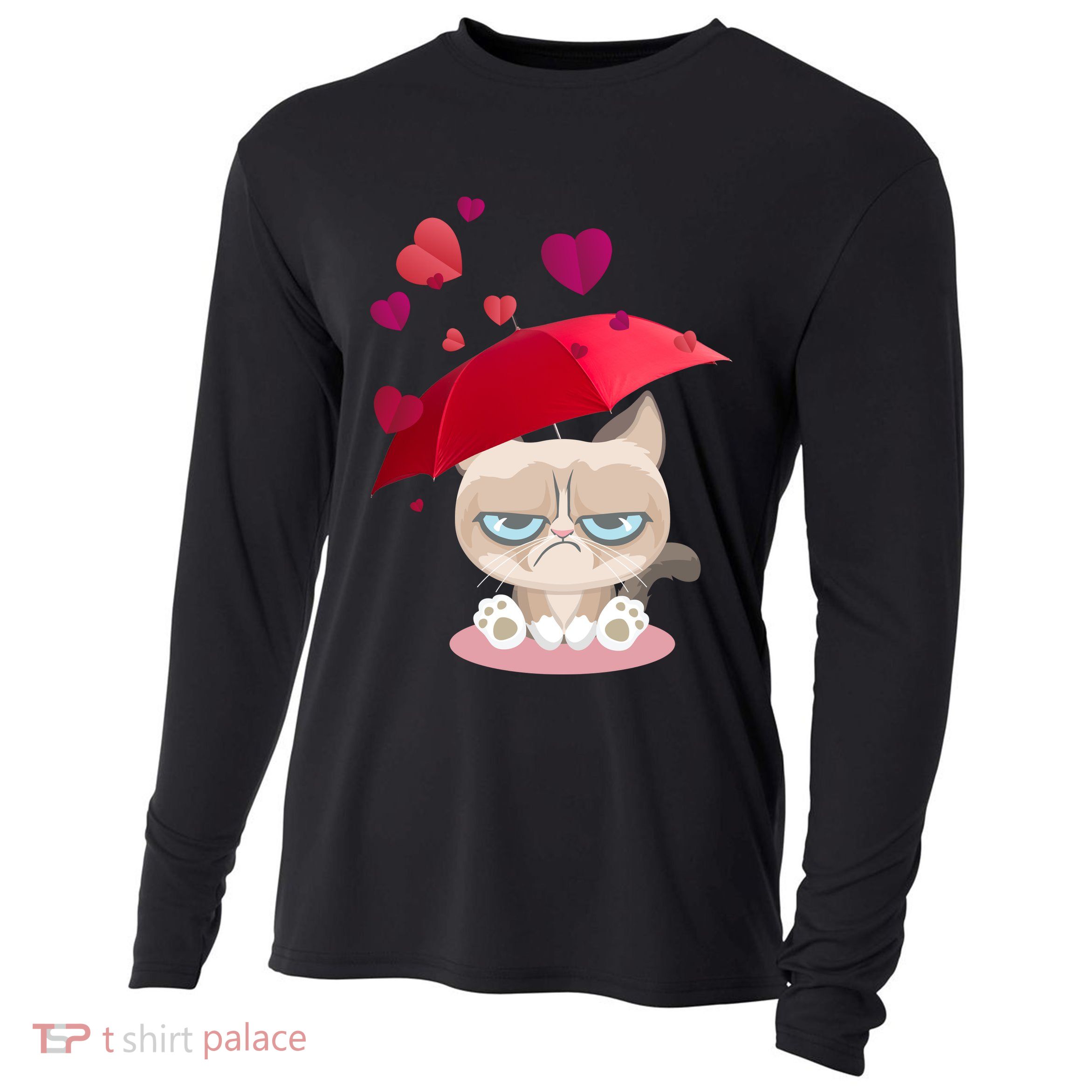 Grump Cat Valentines Day Cooling Performance Long Sleeve Crew