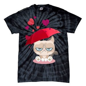 Grump Cat Valentines Day Tie-Dye T-Shirt