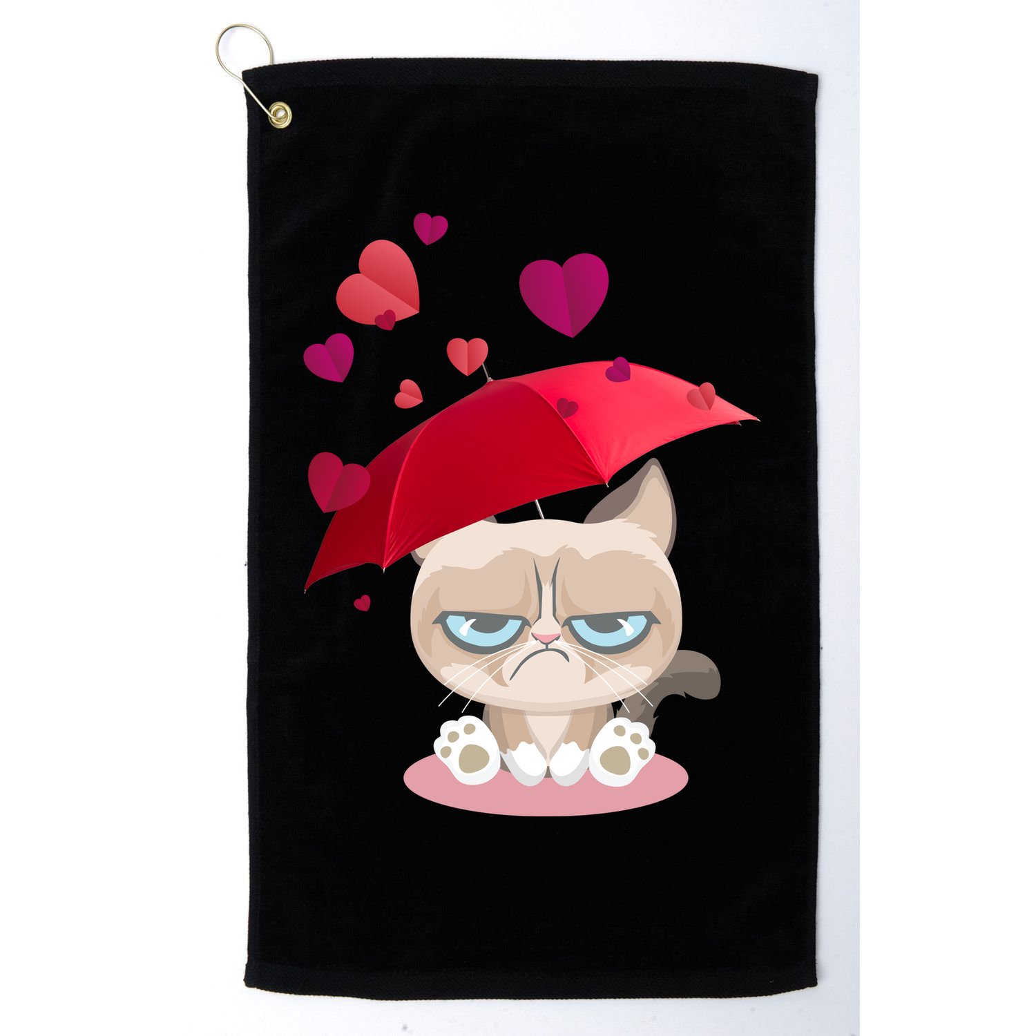 Grump Cat Valentines Day Golf Towel