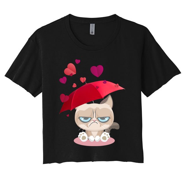 Grump Cat Valentines Day Crop Top