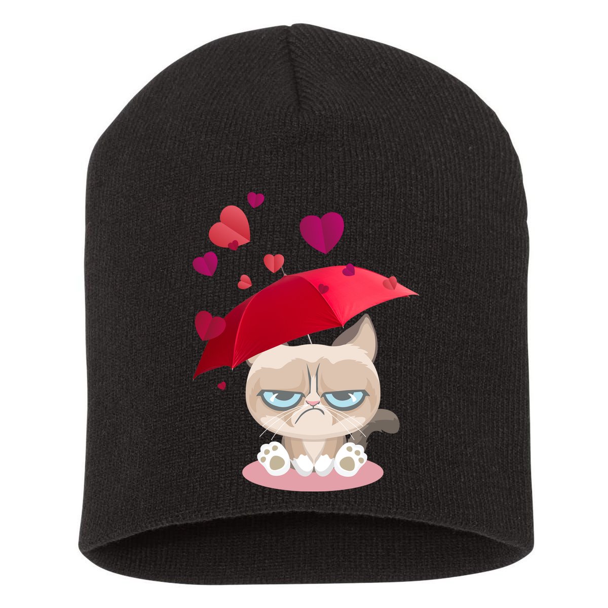 Grump Cat Valentines Day Short Acrylic Beanie