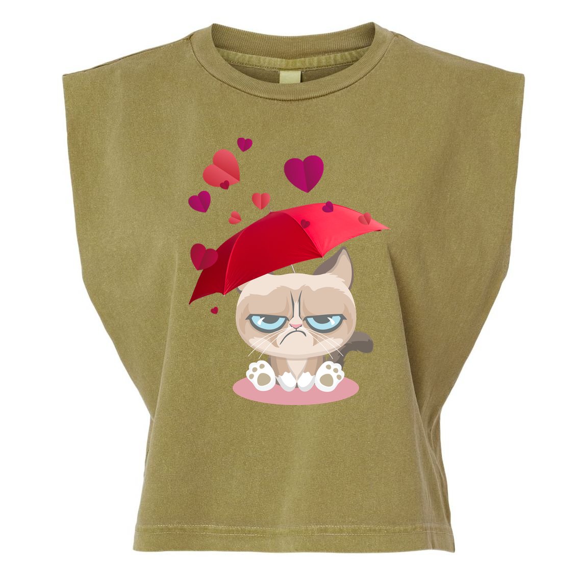 Grump Cat Valentines Day Garment-Dyed Women's Muscle Tee
