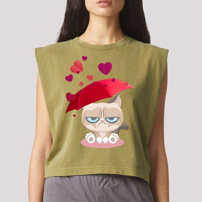 Grump Cat Valentines Day Garment-Dyed Women's Muscle Tee