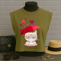 Grump Cat Valentines Day Garment-Dyed Women's Muscle Tee