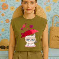 Grump Cat Valentines Day Garment-Dyed Women's Muscle Tee