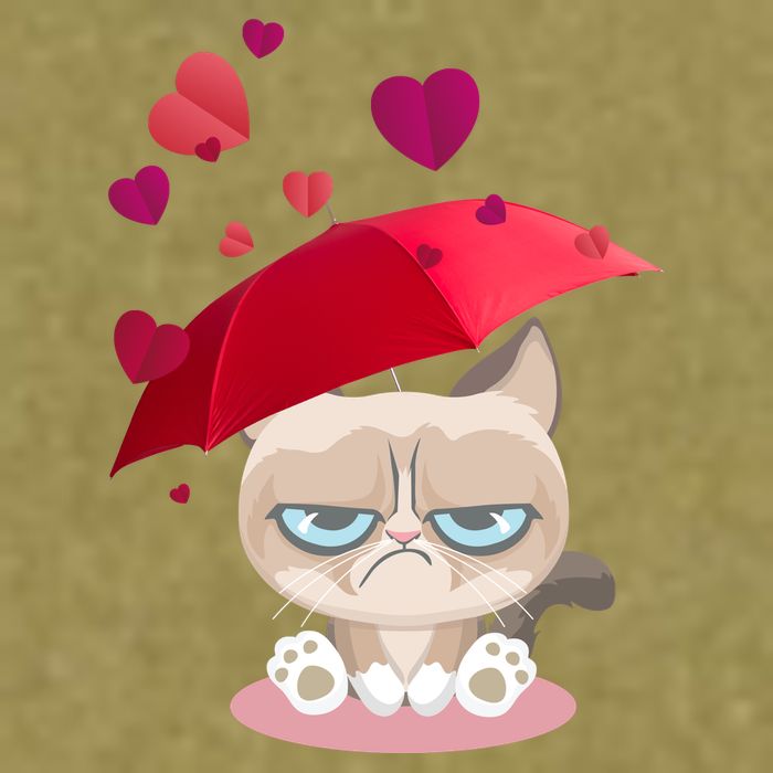 Grump Cat Valentines Day Garment-Dyed Women's Muscle Tee