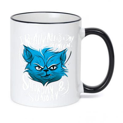 Grumpy Cat Weekend Funny 11oz Black Color Changing Mug