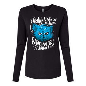 Grumpy Cat Weekend Funny Womens Cotton Relaxed Long Sleeve T-Shirt