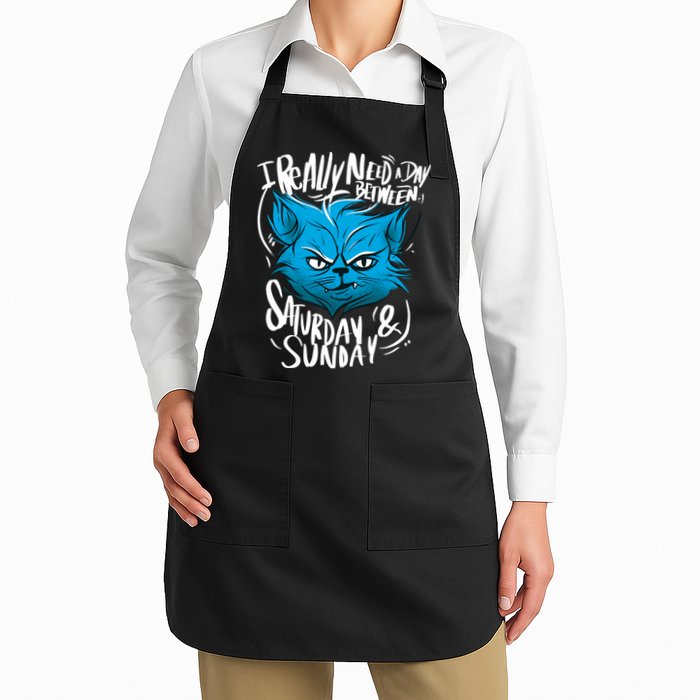 Grumpy Cat Weekend Funny Full-Length Apron With Pockets