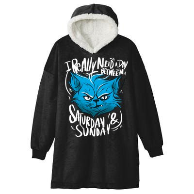 Grumpy Cat Weekend Funny Hooded Wearable Blanket