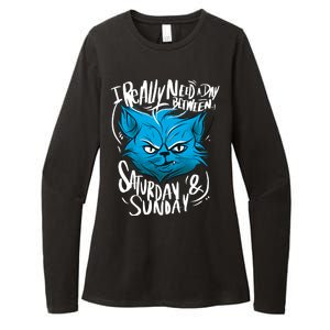 Grumpy Cat Weekend Funny Womens CVC Long Sleeve Shirt