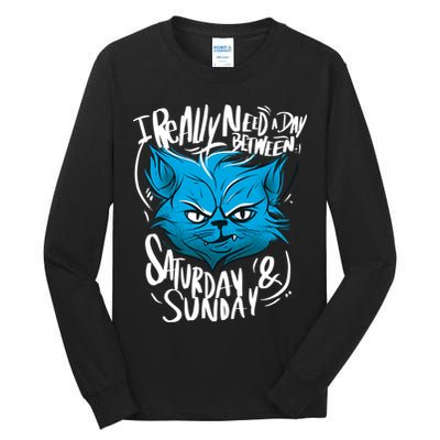 Grumpy Cat Weekend Funny Tall Long Sleeve T-Shirt