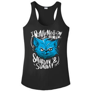 Grumpy Cat Weekend Funny Ladies PosiCharge Competitor Racerback Tank