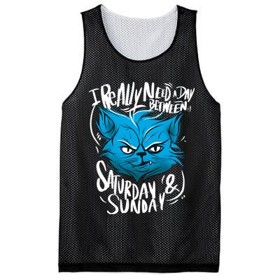 Grumpy Cat Weekend Funny Mesh Reversible Basketball Jersey Tank