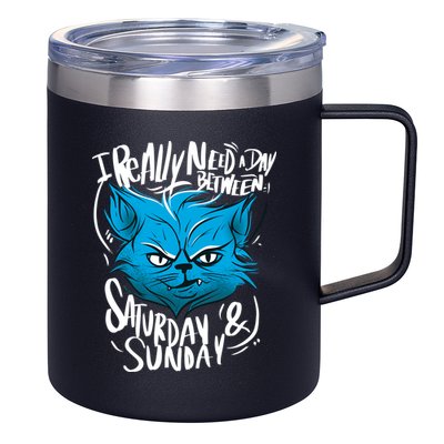 Grumpy Cat Weekend Funny 12oz Stainless Steel Coffee Mug