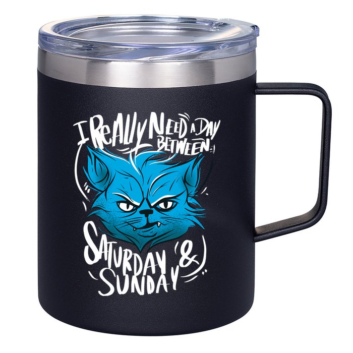 Grumpy Cat Weekend Funny 12oz Stainless Steel Coffee Mug