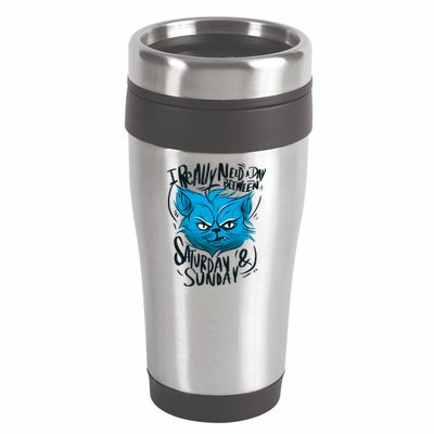 Grumpy Cat Weekend Funny 16oz Travel Tumbler
