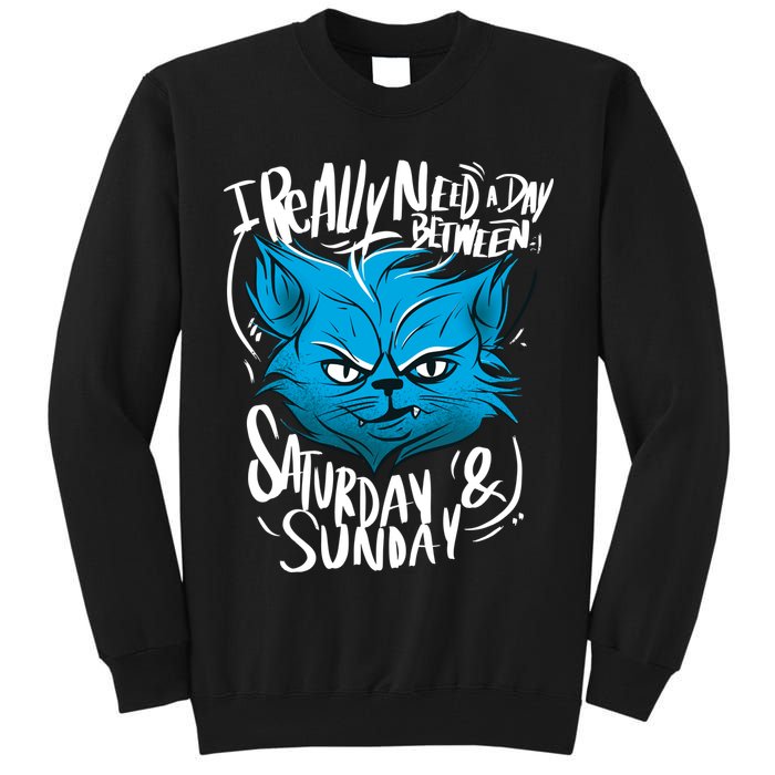 Grumpy Cat Weekend Funny Tall Sweatshirt