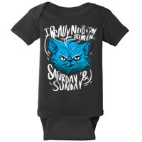 Grumpy Cat Weekend Funny Baby Bodysuit