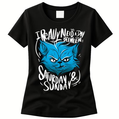 Grumpy Cat Weekend Funny Womens T-Shirt