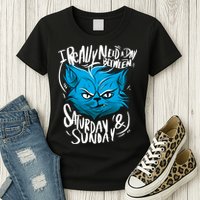 Grumpy Cat Weekend Funny Womens T-Shirt