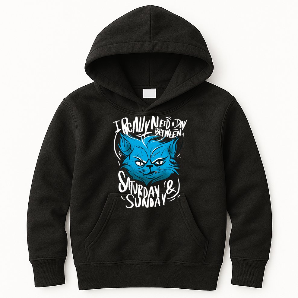 Grumpy Cat Weekend Funny Kids Hoodie