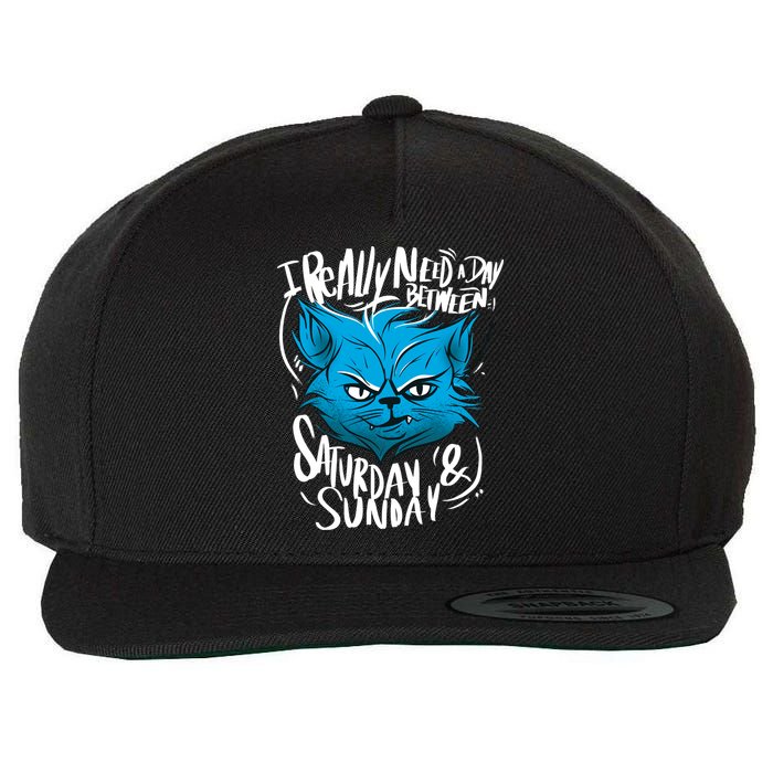 Grumpy Cat Weekend Funny Wool Snapback Cap