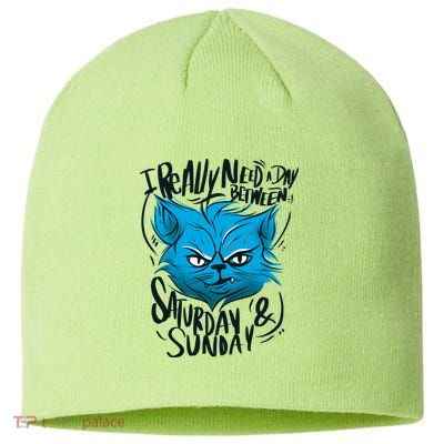 Grumpy Cat Weekend Funny Sustainable Beanie