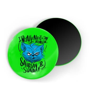 Grumpy Cat Weekend Funny Magnet