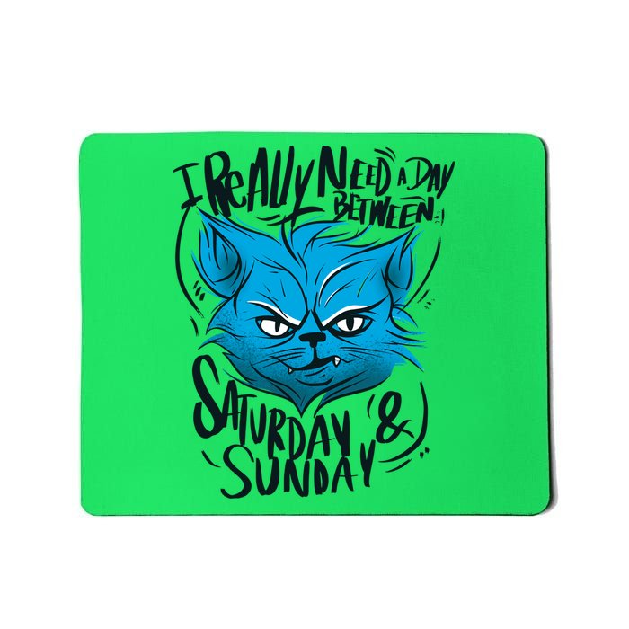Grumpy Cat Weekend Funny Mousepad
