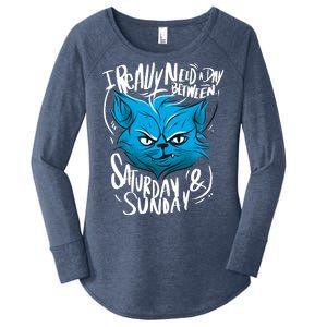 Grumpy Cat Weekend Funny Women's Perfect Tri Tunic Long Sleeve Shirt