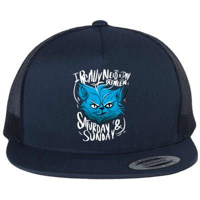 Grumpy Cat Weekend Funny Flat Bill Trucker Hat