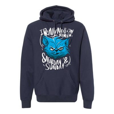 Grumpy Cat Weekend Funny Premium Hoodie