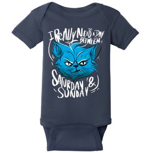 Grumpy Cat Weekend Funny Baby Bodysuit