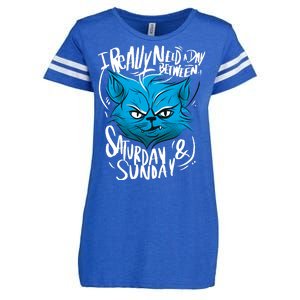 Grumpy Cat Weekend Funny Enza Ladies Jersey Football T-Shirt