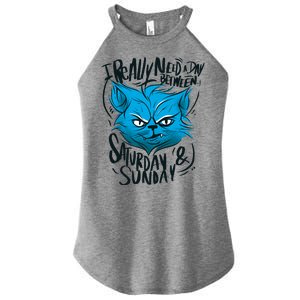 Grumpy Cat Weekend Funny Women's Perfect Tri Rocker Tank